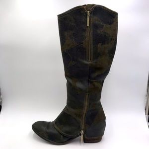 DONALD J PLINER | olive vintage suede Camo boot Devi 3 womens leather knee high